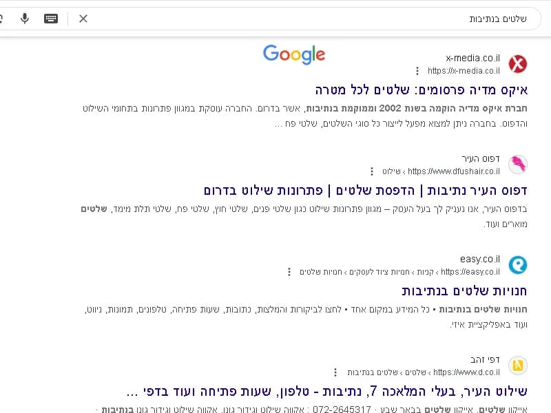 שלטים בנתיבות - כלי בדיקת מיקומים בגוגל