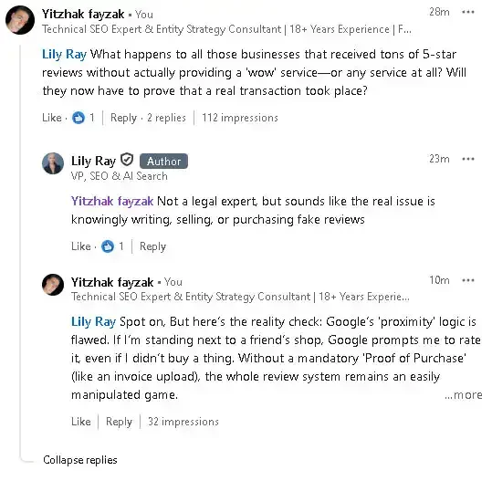 itzik-fayzak-lily-ray-fake-reviews-discussion